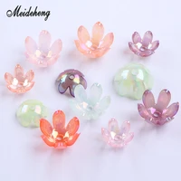 acrylic transparent flower beads for jewelry making six petals hair ornament bracelets women materials for jewelry design
