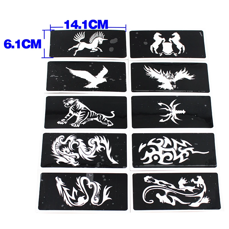 OPHIR 10 шт многоразовые листы для аэрографии серии животных трафареты татуировки