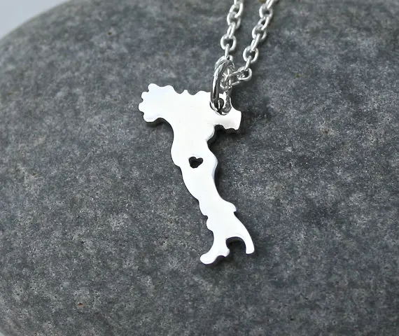Ожерелье в виде карты Европы Италии|map necklace|love heartlove heart necklace |