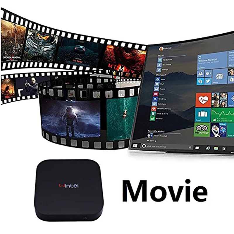 W8 Pro Box ТВ мини ПК intel atom X5 Z8350 1 92 ГГц четырехъядерный процессор 2 ГБ/32 ГБ с WI FI BT4.0 RJ45