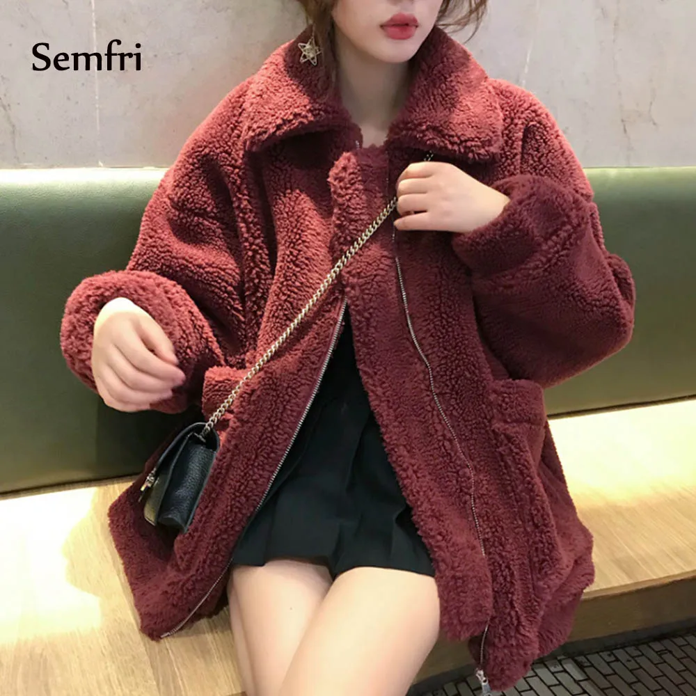 Semfri шерстяная теплая женская куртка 2020 зимняя мода меховое пальто новейшая