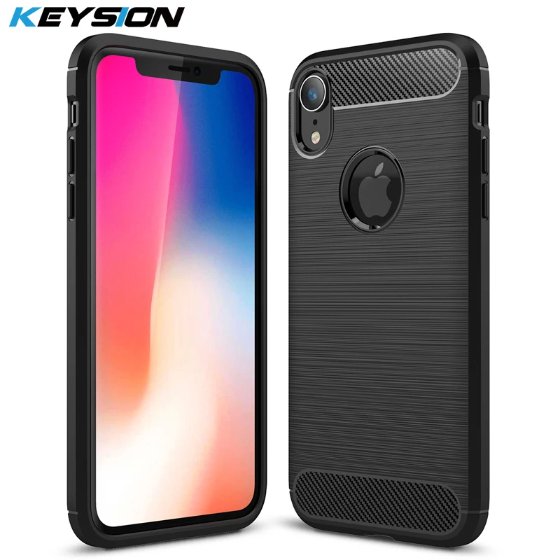 KEYSION чехол для телефона iPhone XS Max из углеродного волокна Мягкий ТПУ силиконовый