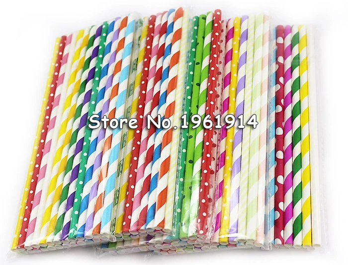 Горячая Распродажа 100 шт. бумажные соломинки для детей украшения на день рождения