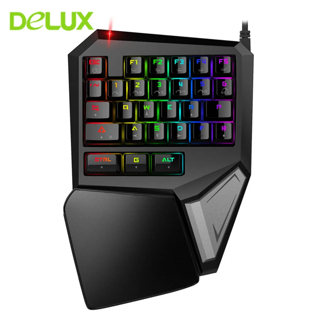 Delux мини-клавиатура T9 Plus профессиональная Механическая игровая Проводная клавиатура игровая мышь 12000 dpi компьютерные мыши для ноутбука PC Gamer - Цвет: only T9 Plus keypad