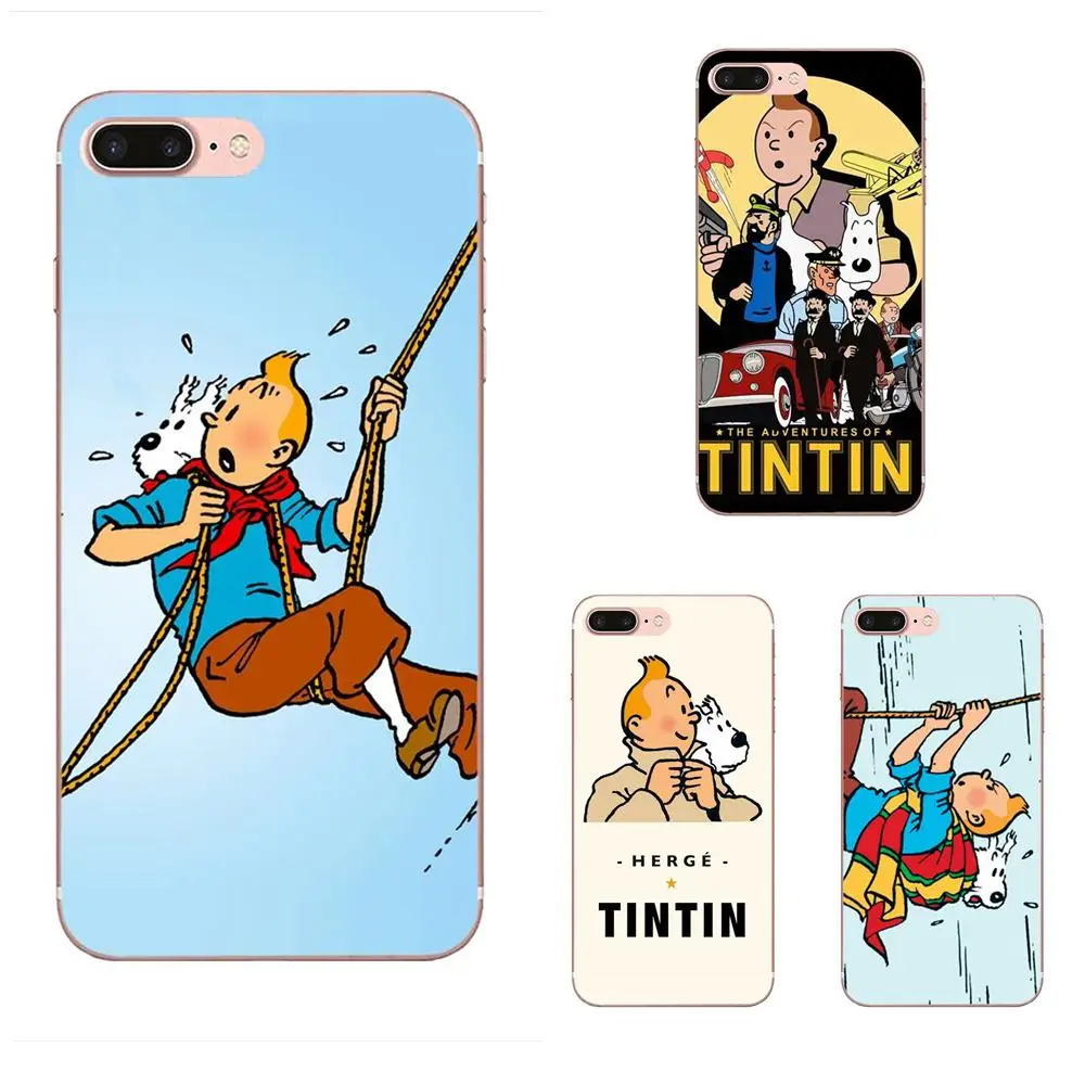 Приключения Tintin Funda для Galaxy Alpha Core Note 2 3 4 S2 A10 A20 A20E A30 A40 A50 A60 A70 M10 M20 M30 мягкий хит