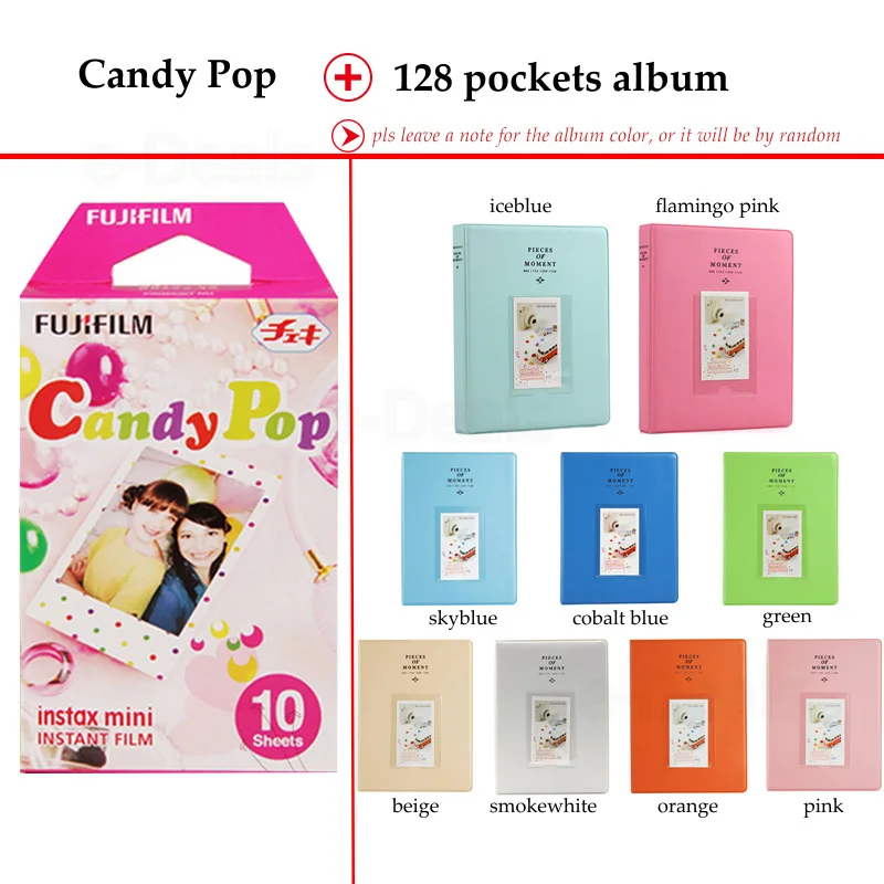 Fujifilm Instax Mini Film Candy Pop 10 листов для 9 8 7s 70 90 25 мгновенный Polariod камеры смартфона