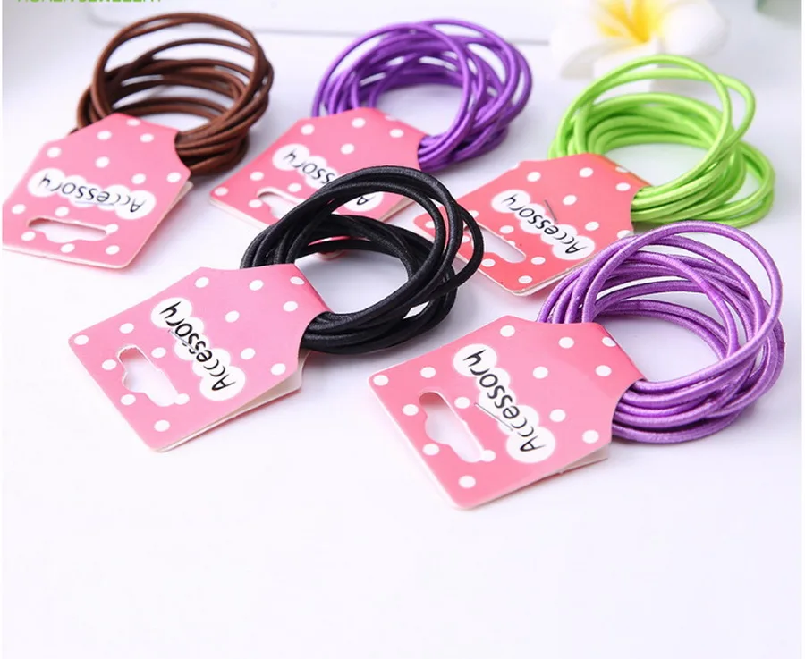 DHL 2000Set 10Pcs/Set 3.5cm Child Rubber Bands Hair Accessories Candy Colors Elastics | Детская одежда и обувь
