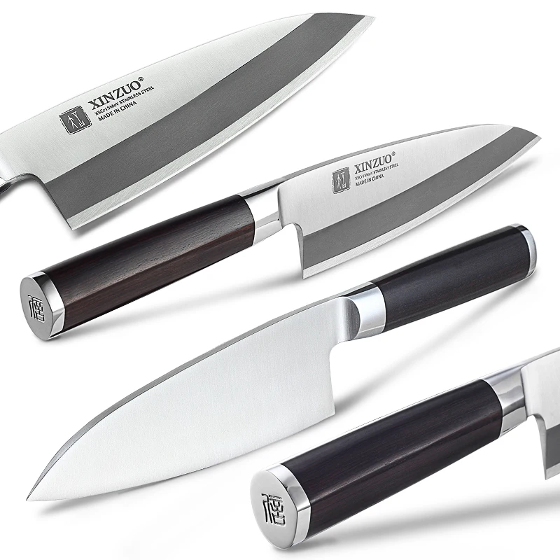 XINZUO 180 мм Gyuto нож X5Cr15MoV из нержавеющей стали в японском стиле Deba Филейный нож с рыбьей головкой кухонные ножи с черной ручкой