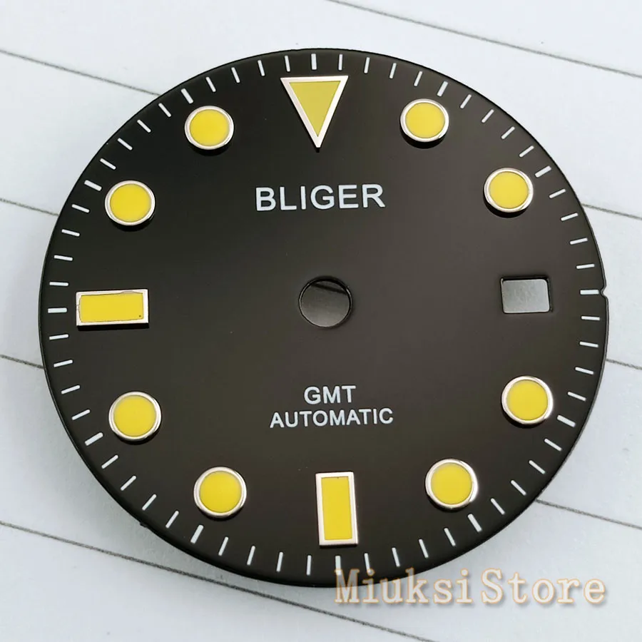 28 5 мм черный GMT наручные циферблат подходит Mingzhu DG2813/3804 Miyota 8215/8205/821A и часы