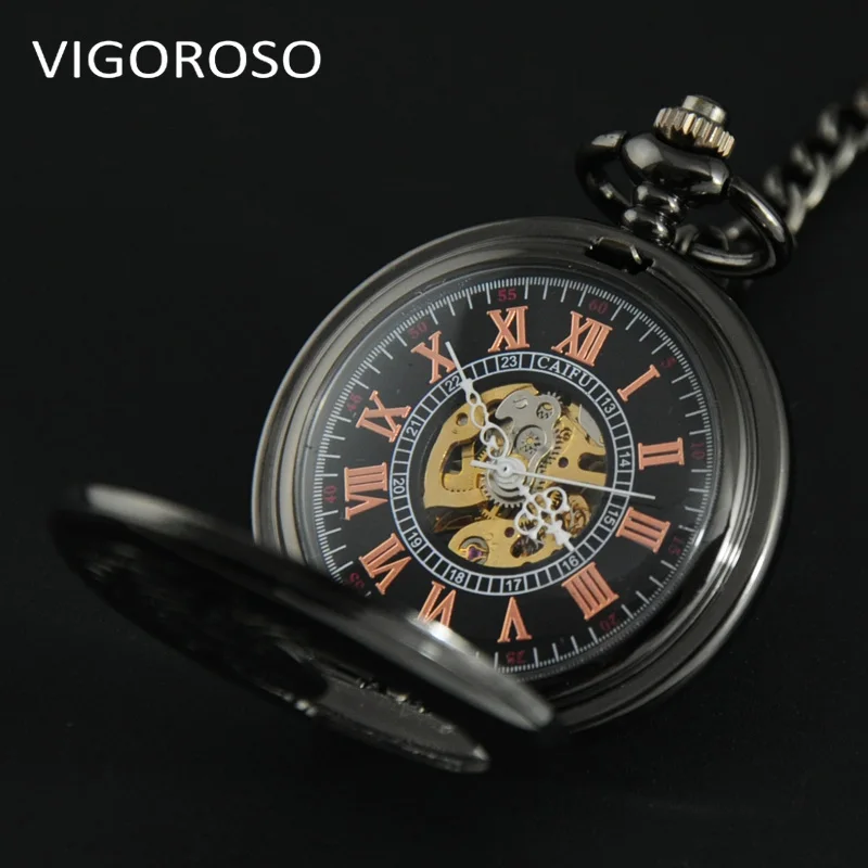 Персонализированные Механические карманные часы ручной работы двойной полутень