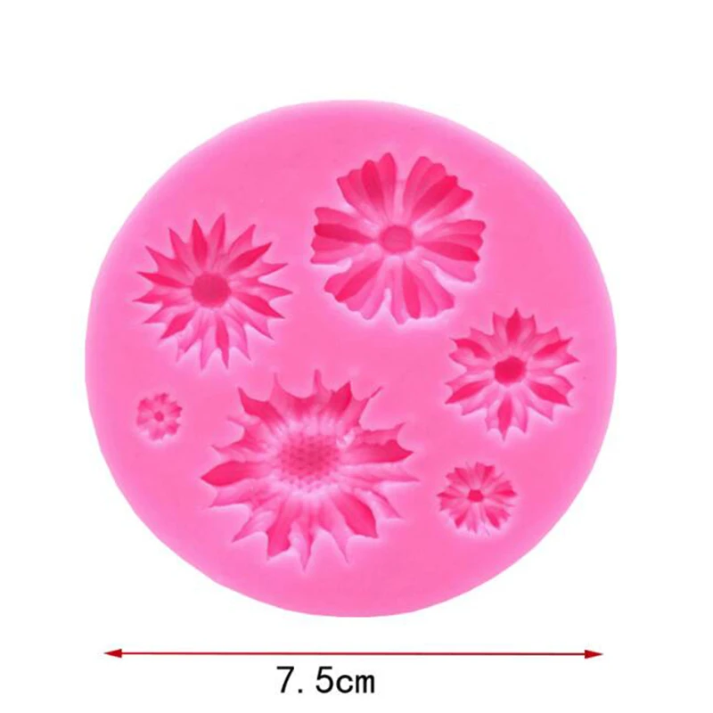 DIY Sun Flower силиконовая форма 3D инструменты для украшения торта Sugarcraft формы помадки