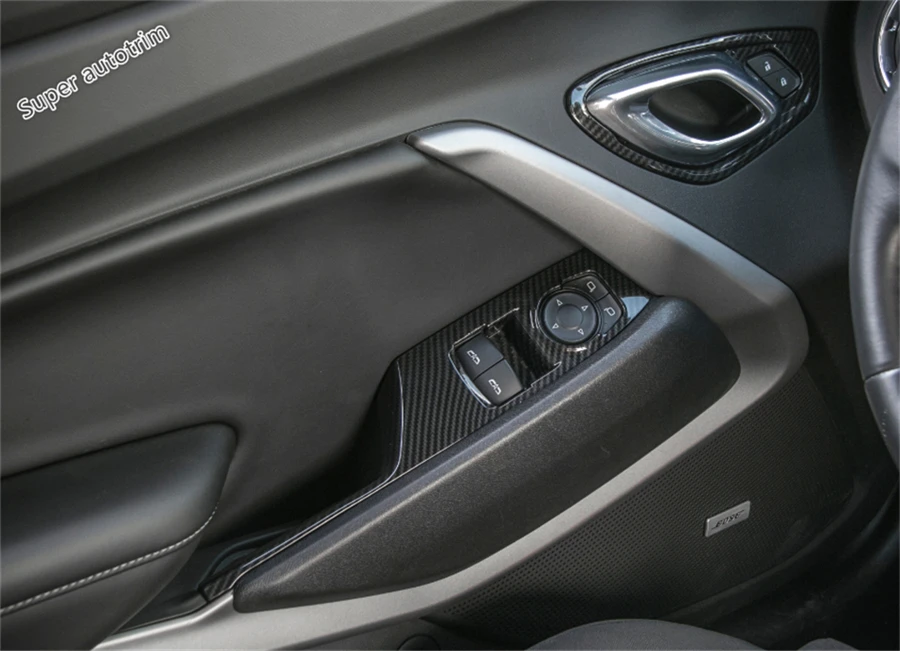 

Lapetus Inner Door Armrest Window Lift Button Panel Cover Trim Accessories Interior it For Chevrolet Camaro 2016 - 2019 / ABS