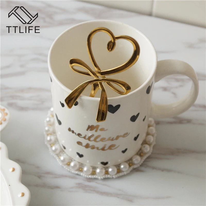 TTLIFE 1 шт. с бантиком дизайн кофе круглая ложечка из нержавеющей стали десерт, мороженое чайная ложка нежный сахар для чая супа ложка для перемешивания