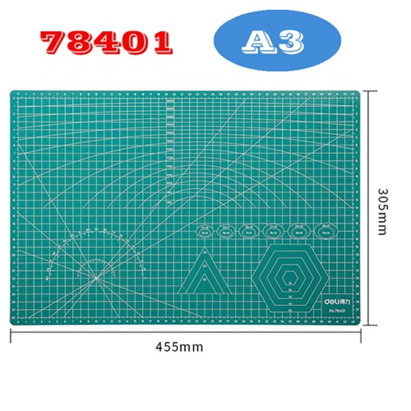 Deli 78400/78401/78402 ПВХ коврики для резки A4 A3 A2 коврик зеленого цвета|Матрицы высечки| |