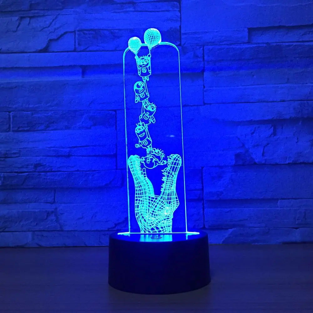 

Lovely Crocodile 3D Night Light USB LED Light Lamp Acrylic Colorful Gradient Atmosphere Lamp Novelty Lighting