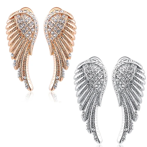 Женские серьги с крыльями ангела роскошные гвоздики кристаллами BDKP|earrings jewelry|ear