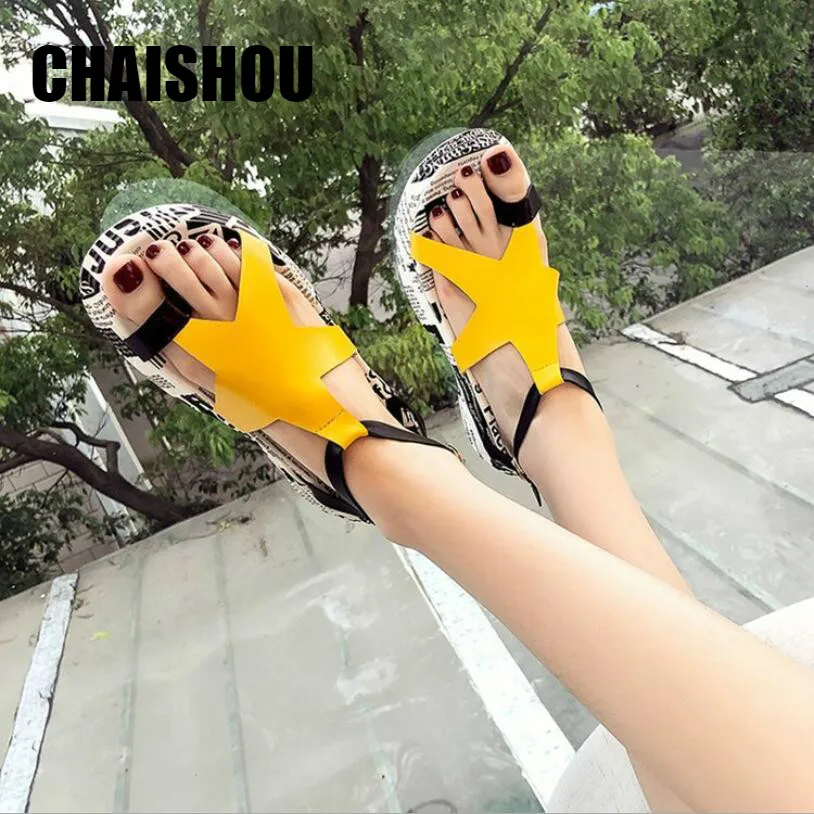 Женские босоножки с сетчатым ремешком CS503 дизайнерские сандалии на платформе