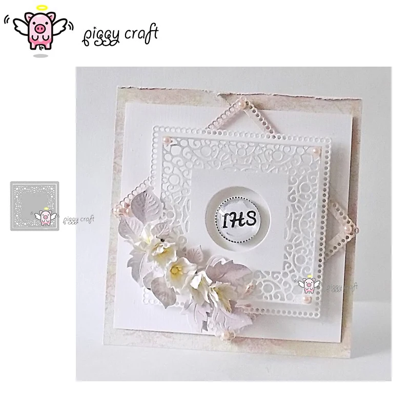 Металлические Вырубные штампы форма для вырезания 2 шт. кружевная квадратная