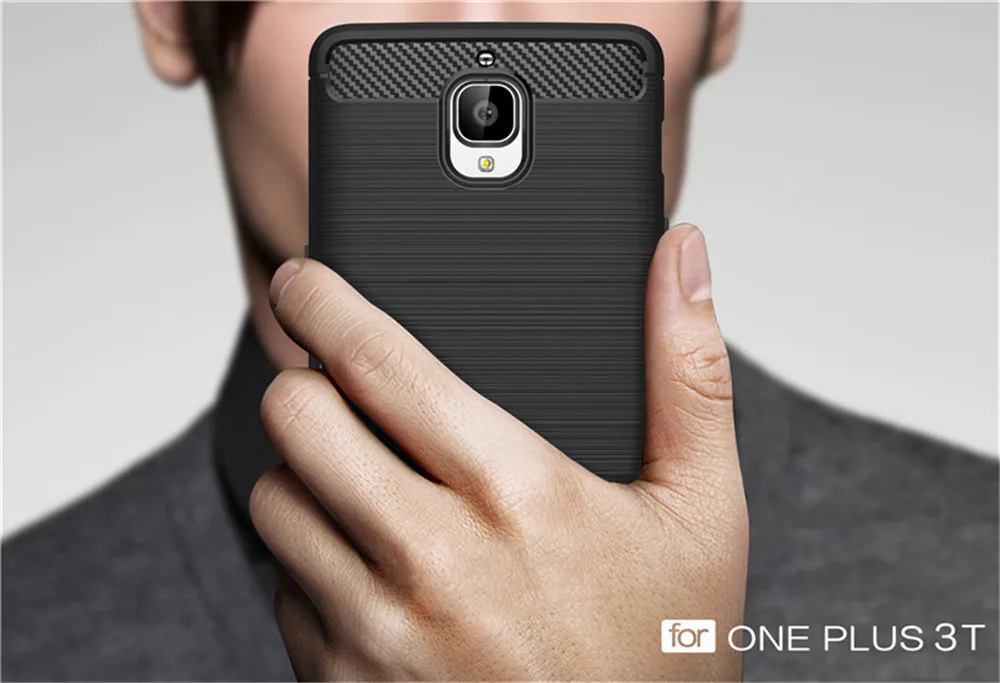 Newest Carbon Fiber Case For OnePlus 3T Soft TPU Anti-Knock Cover Oneplus3T One+3T Shell |