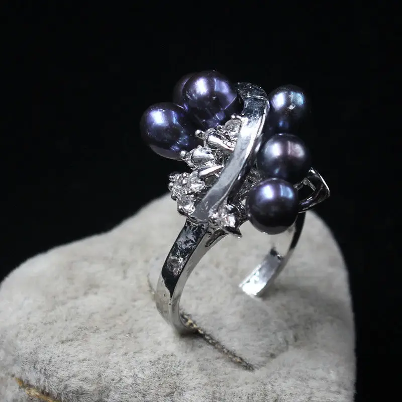 Продажа ювелирных изделий&gt женское кольцо 6 7 мм из черного пресноводного