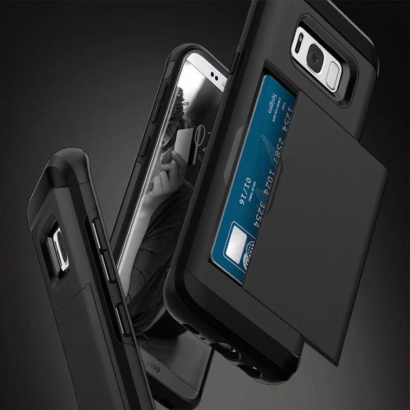 Чехол Ascromy Slim Armor CS для Galaxy S8 двухслойный кошелек дизайнерский держатель карт