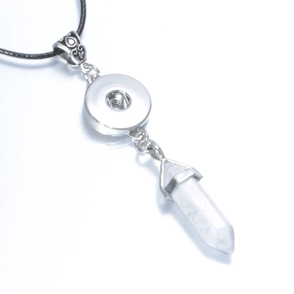 New Arrivals Charms Fit 18mm Snap Button Hexagon Natural Stone Pendant Necklace Jewelry DZ0117i|Подвески| |