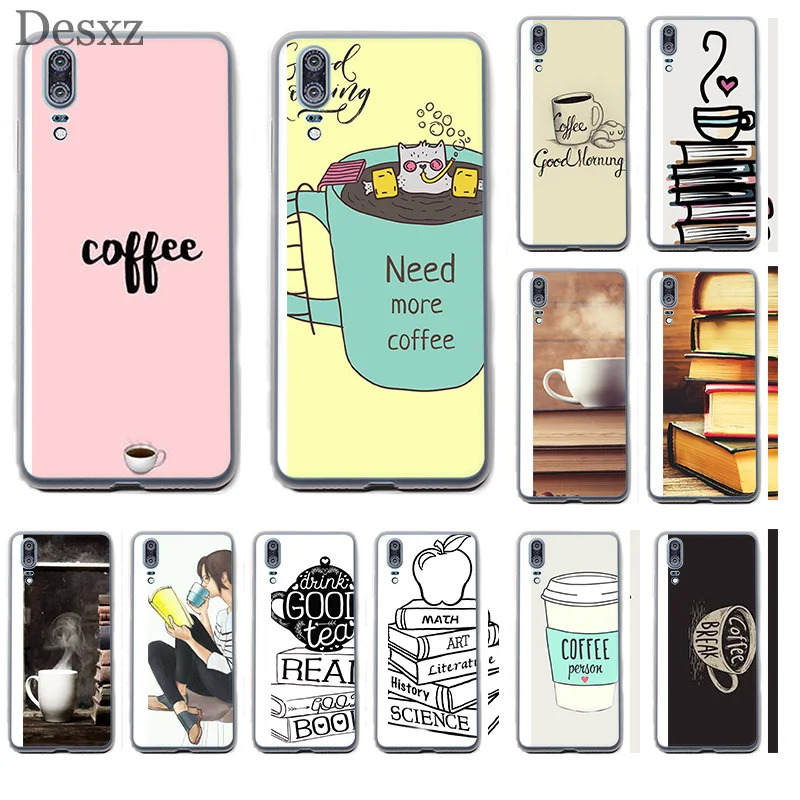 Чехол для телефона Coffee And Book Huawei P8 P9 P10 P20 Pro Lite 2015 2016 2017 Mini Plus Note 8 9 P
