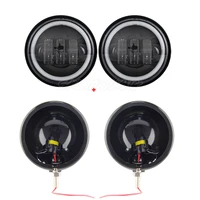 4 5 inch led motorcycle fog light drl angel eyes halo ring auxiliary driving lamp passing light for road king