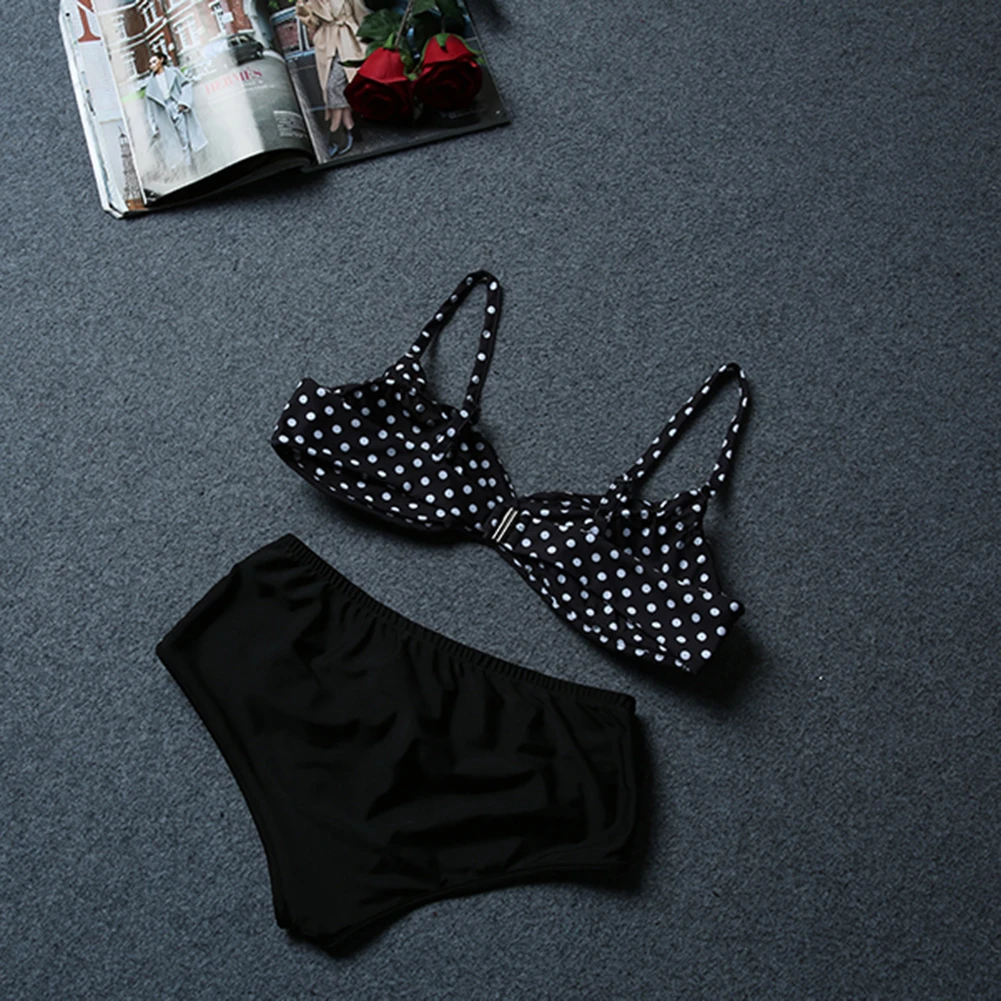 Женский купальник-бикини с высокой лямкой на шее большие размеры 4XL S-5XL лето 2019 |