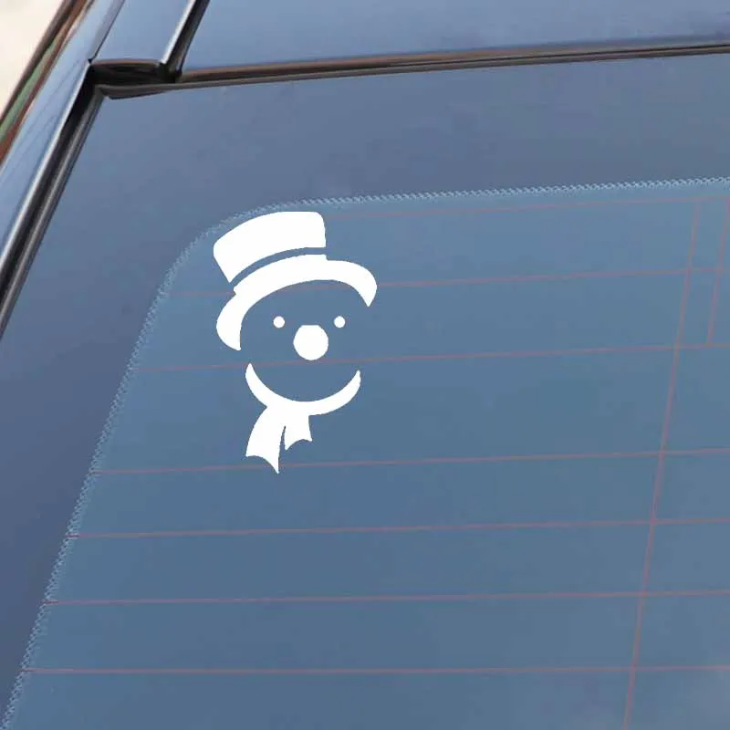 

YJZT 9.2CM*14.7CM Car Sticker Vinyl Decal Christmas Snowman Creative Design Decoration Black/Silver C23-0251