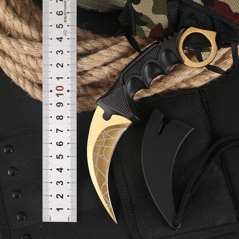 L CS GO, тактический коготь, нож Karambit, инструменты для кемпинга, охоты, выживания, EDC, ножи с фиксированным лезвием, с оболочкой - Цвет: L