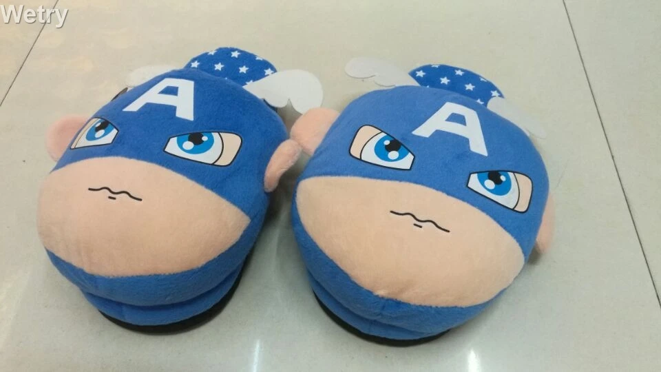 Kawaii/домашняя пуленепробиваемая обувь в Корейском стиле для подростков; мягкие теплые домашние плюшевые тапочки со звездами; обувь с героями мультфильмов; игрушки - Цвет: see as pic