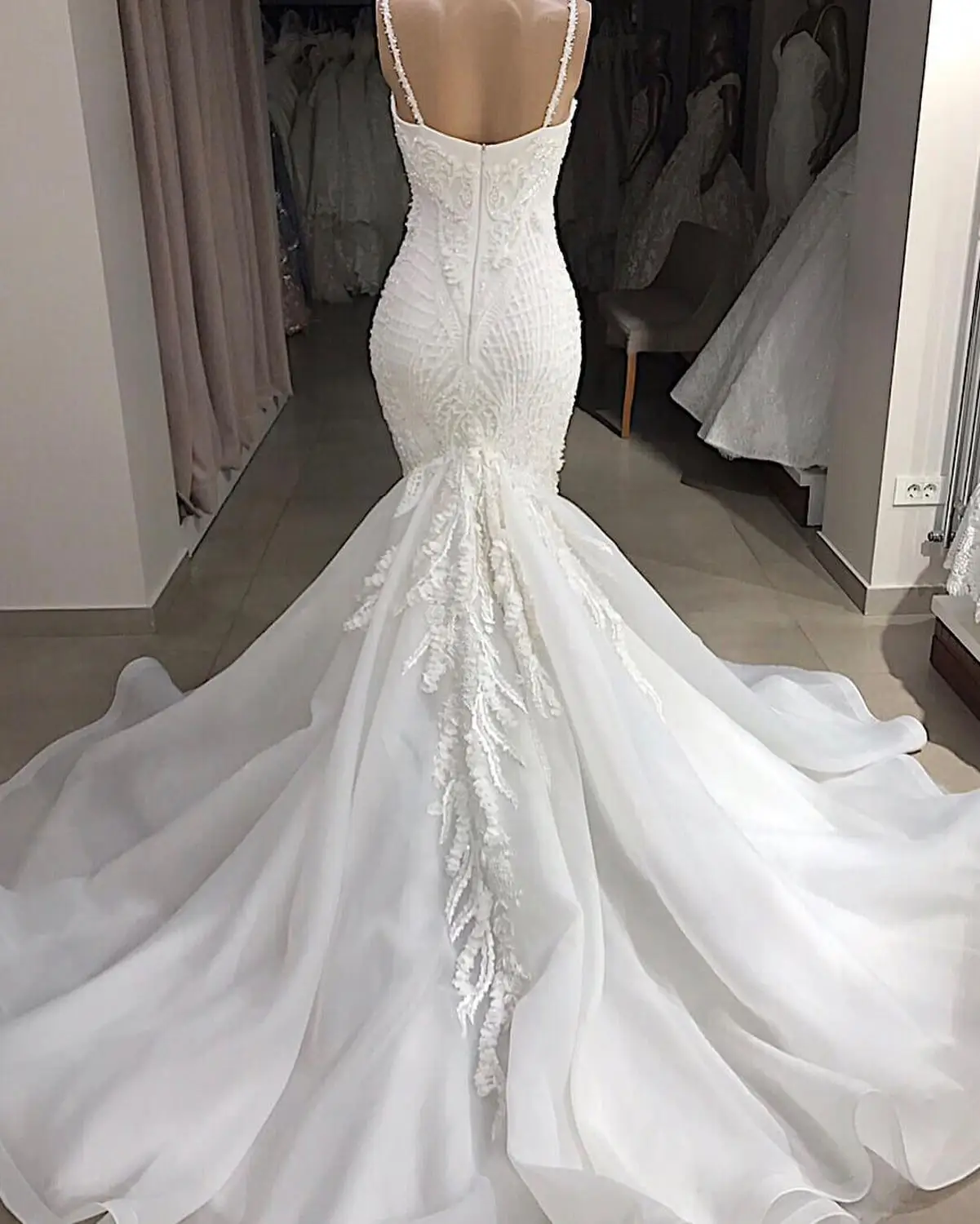 Vestidos De Novia Sexy Backless Lace Mermaid Wedding Dress Handmade Beaded Gowns Appluques Bridal gelinlik | Свадьбы и торжества