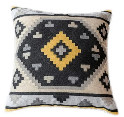 Pattern D Junwell диванные подушки, 18x18 дюймов, хлопок, полная вышивка, геометрические круги, декоративные подушки - Цвет: Pattern D