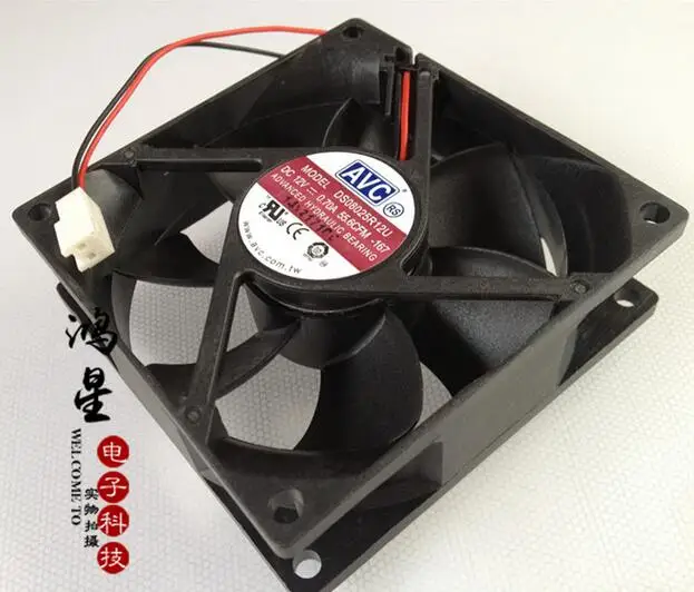 AVC 8 см DS08025R12U DC 12V 0.7A 80*80*25 мм 2 шт/комплект (проволока проходит по всей немой