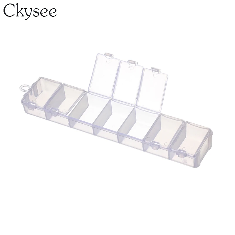 Высокое качество Прозрачный 7 ячеек/слотов пластиковый ящик для хранения