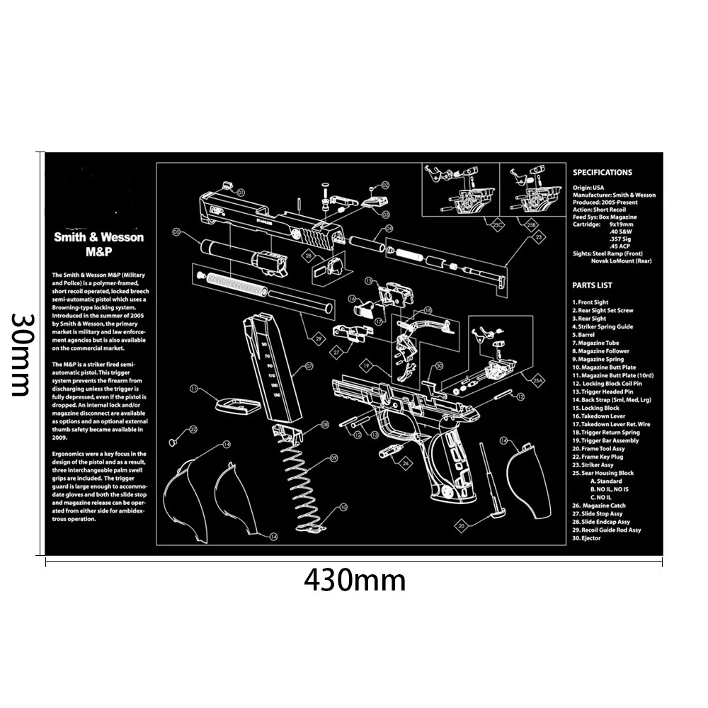AR15 AK47 пистолет резиновые перчатки для уборки мат W/части схема и инструкции Armorers коврик для верстака коврик для мыши для Glock SIG P220 P226 P229 1911