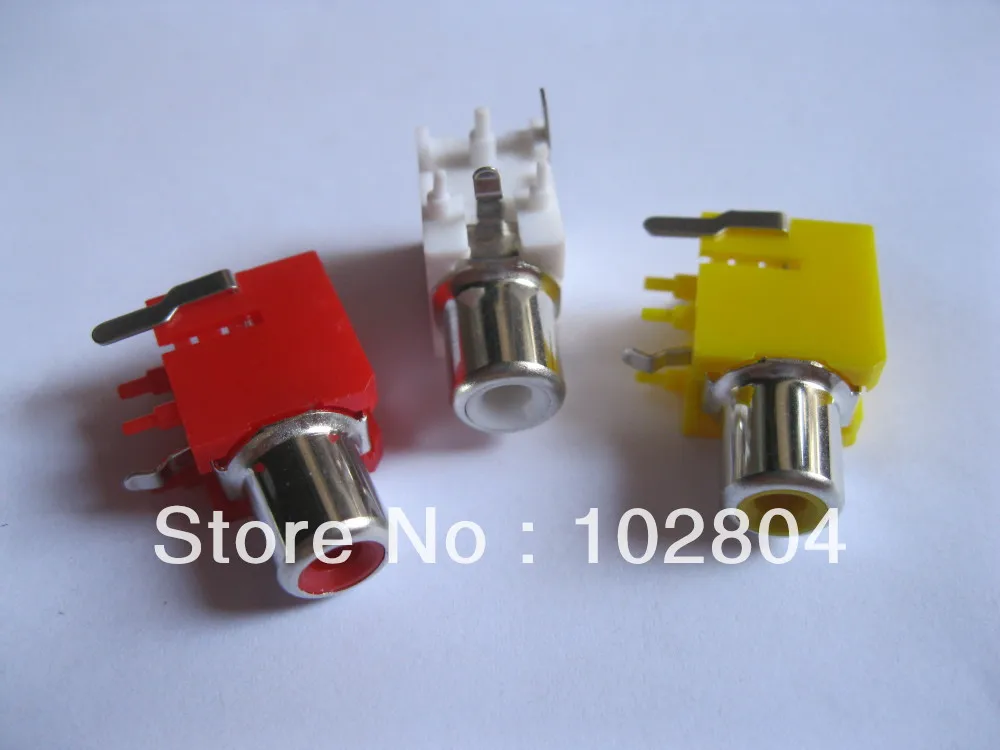 AV-8.4-9 AV Pin Jack 3 Color RCA Female Audio Video Socket Connector 240 pcs per Lot | Connectors