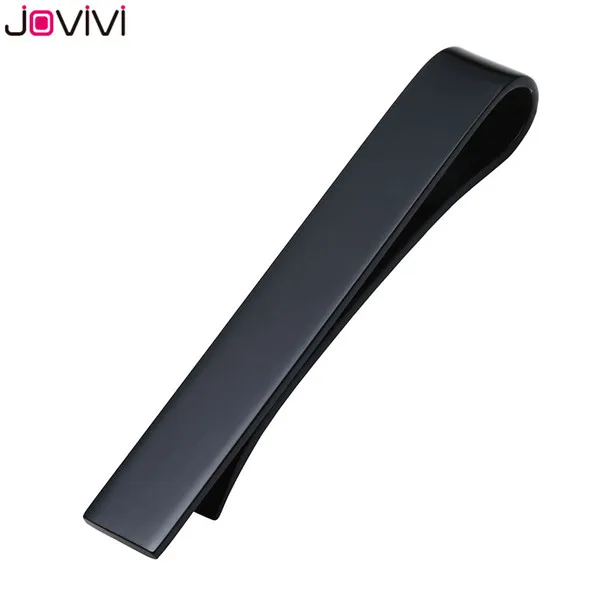 Jovivi Мужской зажим для галстука из нержавеющей стали для тощих 1,6 дюймов/регулярные связи 2,1 дюймов, серебристые/черные/золотистые валентинки - Окраска металла: 1pc Black 54x8mm