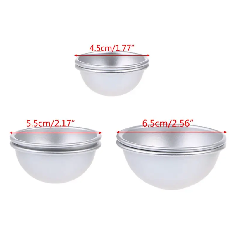 

6 PCS 3 Sizes DIY Metal Bath Bomb Mold 2 Set For Crafting Your Own Fizzles Metal Aluminum Alloy Bathing Tool Accessories