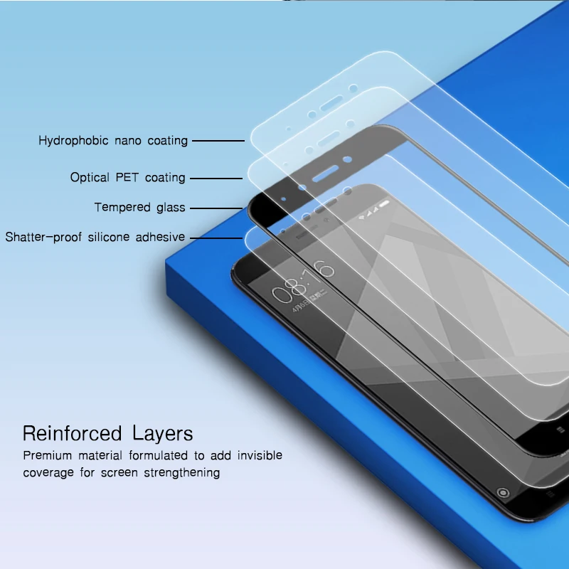 For Xiaomi Redmi Note 4X Tempered Glass Film for 4 3D Full Cover Screen Protector Note4 Note4X | Мобильные телефоны и
