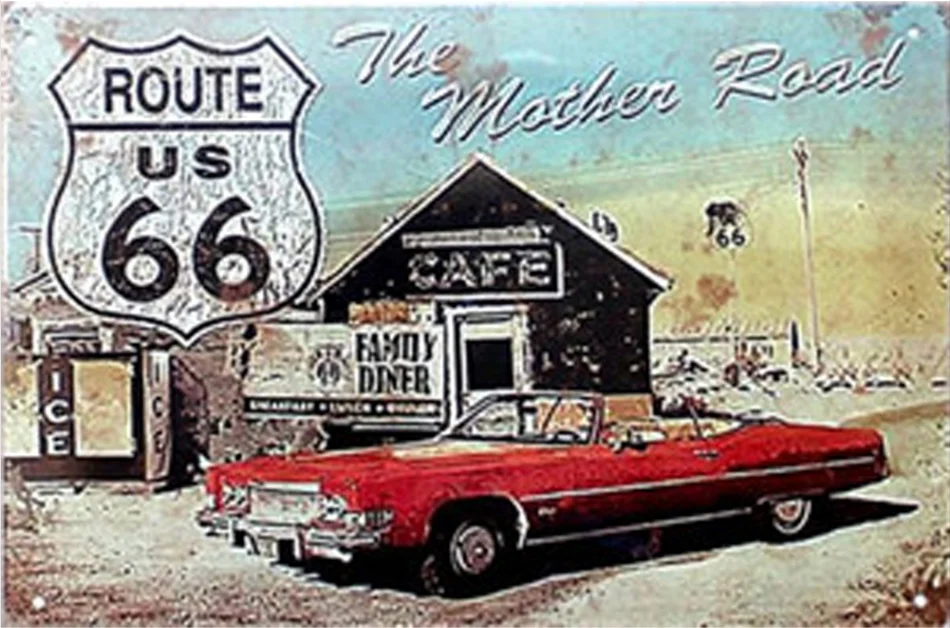 US Route 66 винтажная металлическая табличка для паба домашний Декор стены Ретро Металл искусство пиво кофе доска для постера 1001(68) 20*30 см