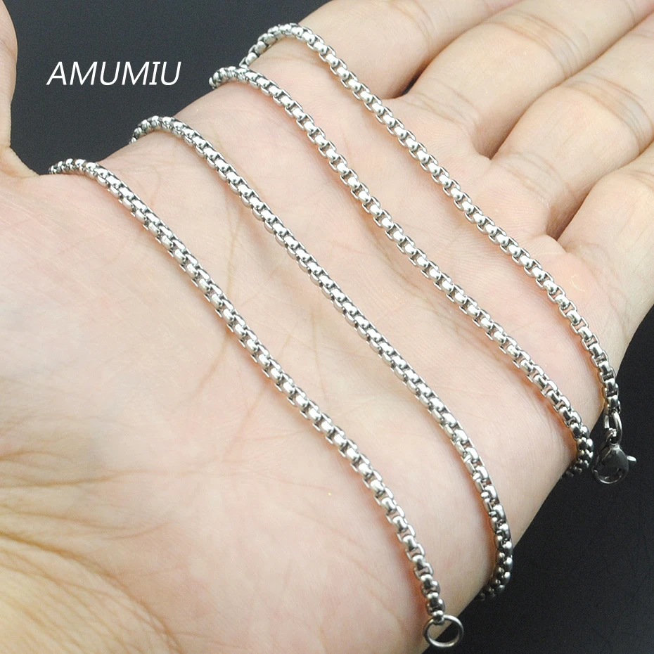 Акция AMUMIU! Цепочка Из Нержавеющей Стали 316L для мужчин и женщин 40/45/50/55/60/65/70 см