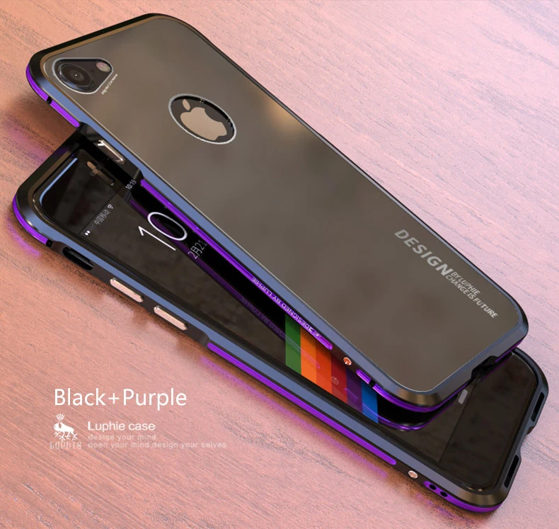 LUPHIE чехол для iPhone 8 Plus чехол Роскошный тонкий металлический алюминиевый каркас жесткий пластиковый защитный чехол для телефона iPhone 8 задняя крышка