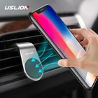 USLION металлический магнитный автомобильный держатель телефона для телефона в автомобиле поддержка мобильного телефона для iPhone Samsung Xiaomi 360 воздушный магнит подставка в автомобиле GPS