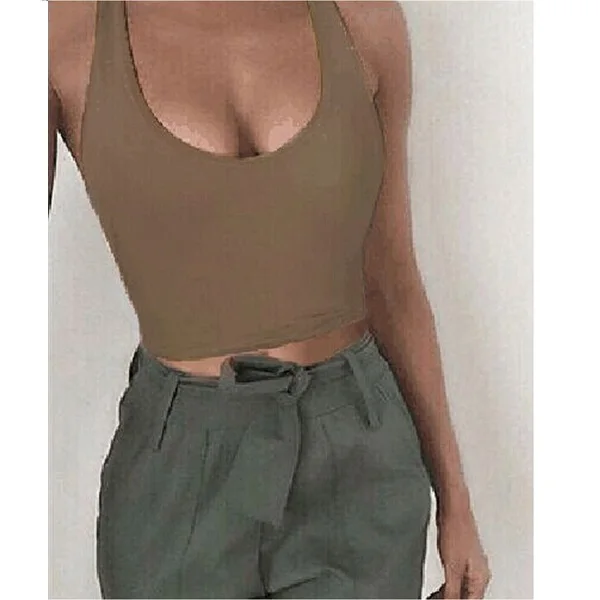 Кроп-Топ Женский Повседневный облегающий с V-образным вырезом и открытой спиной |