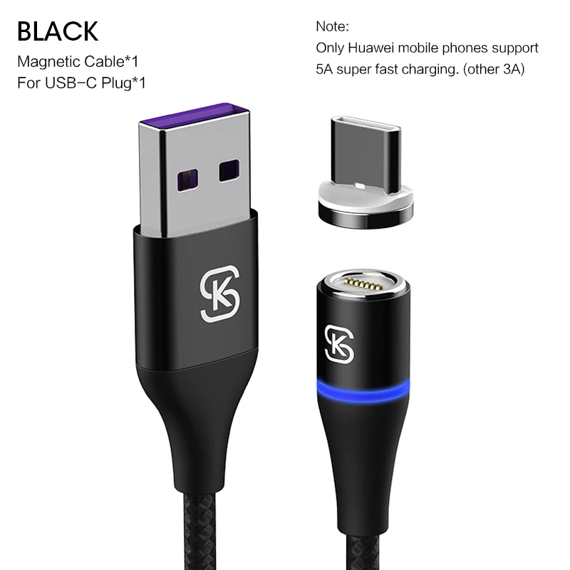 Group For type-c B SIKAI Быстрая зарядка 4,0/3,0 5A Супер магнитный USB-C кабель для передачи данных для huawei mate P30 зарядка USB 1 м кабель type C для использования в автомобиле - Цвет: Group For type-c B