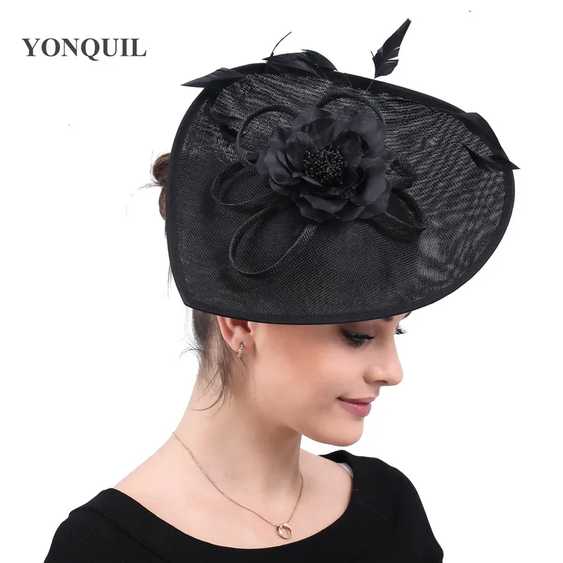 Vintage church Big Fascinators party hats women elegant derby wedding headwear veils accessories bridal ladies days headpiece | Дом и сад