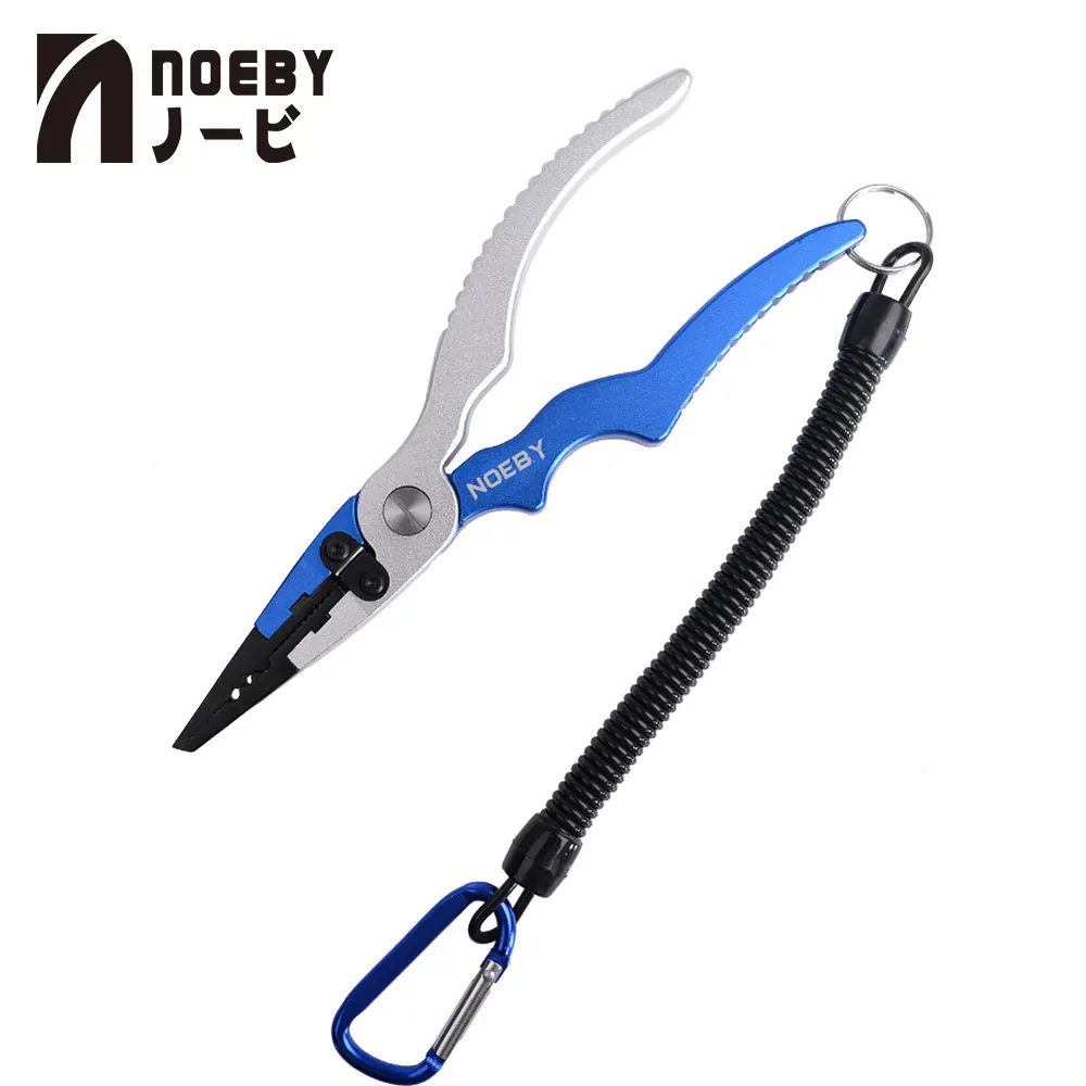 Noeby рыболовные плоскогубцы Красный& Буле алюминиевый сплав рыболовные плоскогубцы сплит-резаки держатель для удочки рыболовные крючки для удаления рыболовных плоскогубцев