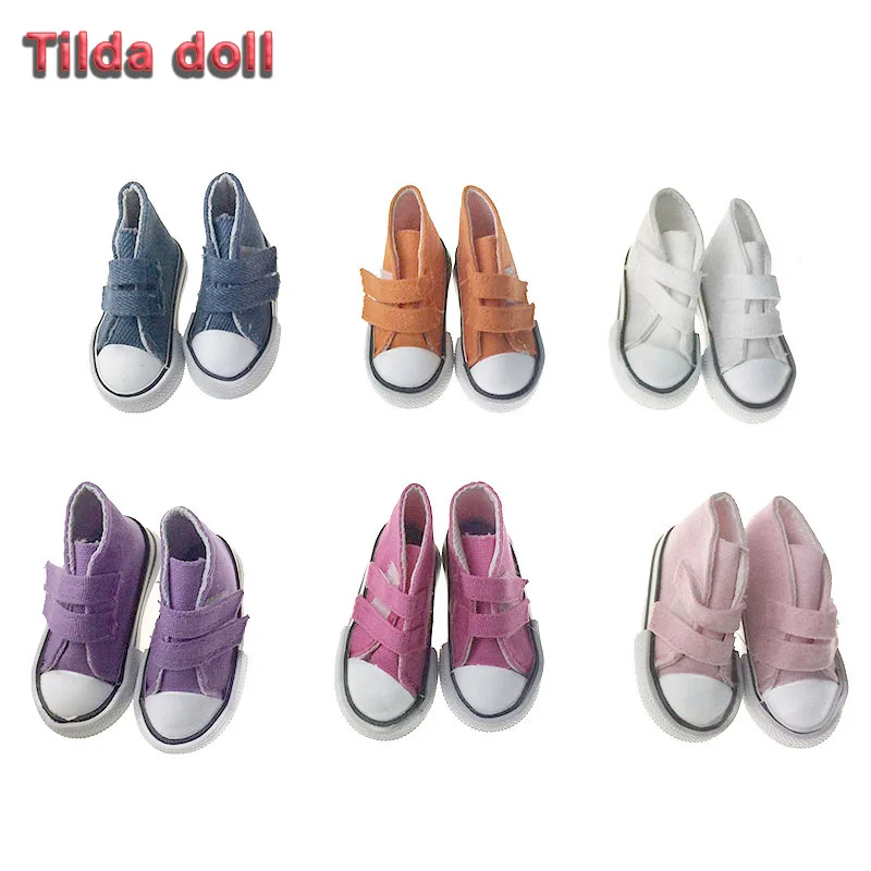 Tilda Doll Accessories Assorted Colors 7.5cm Canvas Shoes For 1/4 BJD &amp Mini sneaker &amp16 Inch Sharon doll Boots | Игрушки и хобби